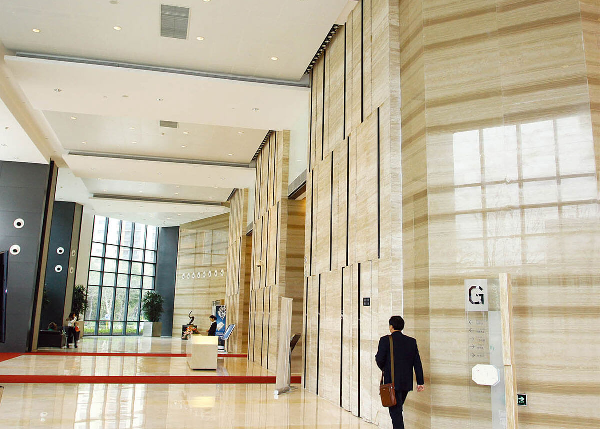 Scratch-resistant Beige stone pattern Aluminum Composite Panel 4MM 1.22*2.44m building construction wall materials