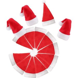 Mini Cute Hat Christmas Ornament Crafts Wine Bottle And Tableware Decoration
