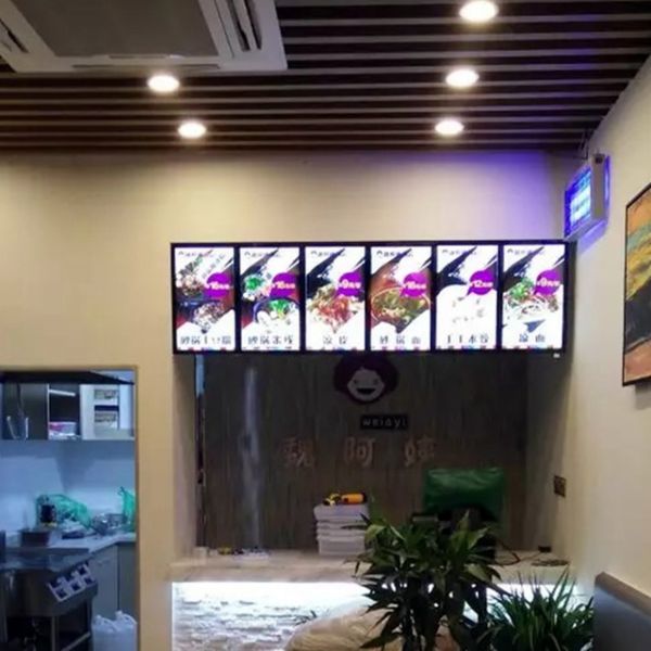 Aluminum Frame Double Sided LED Light Box Display Ceiling Hanging Slim Edge Lit