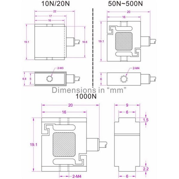 1000N force measurement 1kN tension compression force sensor 200 lbs