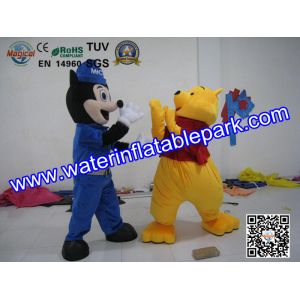 Plush Advertising Mascot Costume , Mickey And Winnie Mascot