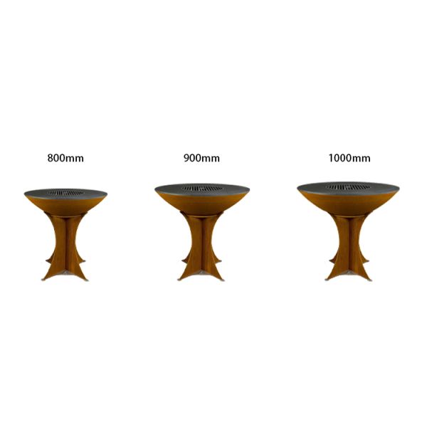 900mm Height Outdoor Cooking Grills Metal Barbecue Garden Corten Steel Heavy Duty BBQ