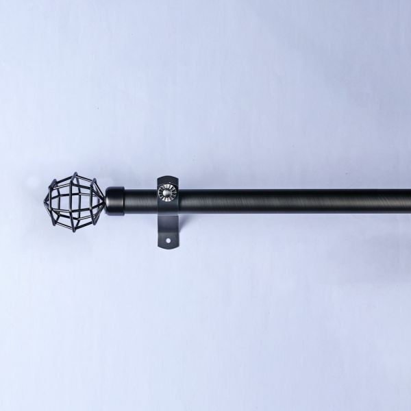 Adjustable Length Curtain Rod Finials Decoration Wall Mount Single Double Curtain Pole Accessories