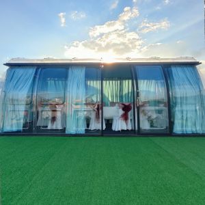 PC Clear Transparent Dome Tents Sunshade Dome Tents With LED Light