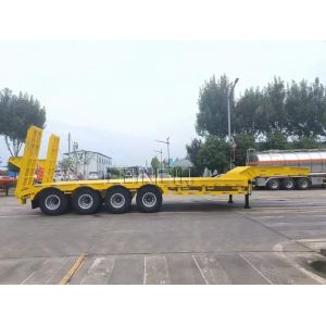 4 Axles 90 Tons Low Bed Semi Trailer For Heavy Machinery