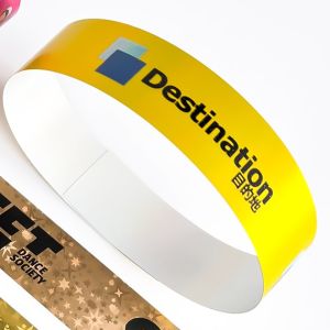 Security Holographic Wristbands Disposable Featuring Custom Printed Text and Logos