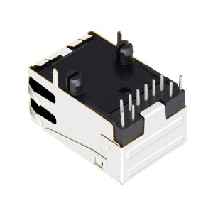 JP006821UNL 100 Base-TX Fast Ethernet 1x1 Tab-UP with LEDs 8-pin RJ45