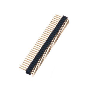 WCON 2.00mm 90° DIP Round Pin Header Single Row Black Color 1*32P H=2.8mm L=11