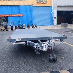 ATM 4000 kg Flat Tray Trailers Fully Welded Container House Trailer Customizable