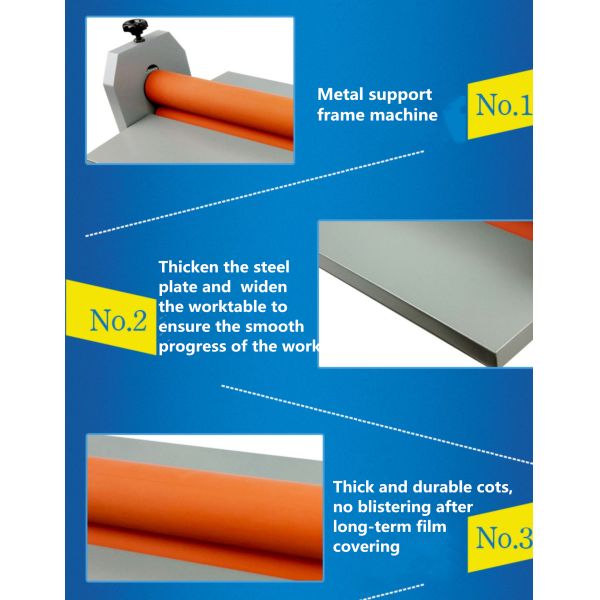 Cold Roll Technology Manual Laminating Machine for 750mm Vinyl and Glass Plate Photo