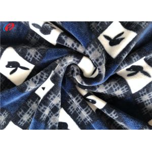 Printed Polyester Stretch Knitted Spandex Velvet Fabric For Dress / Upholstery