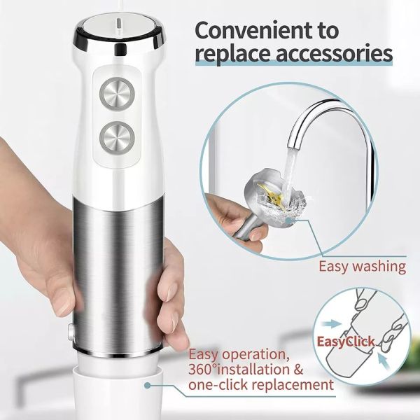 Smart Stick Blender 2 Speed Immersion Blender With Chopper / Whisk