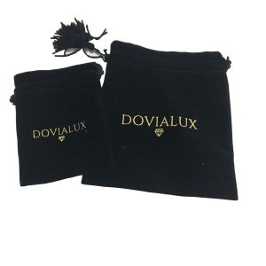 Pretty Jewelry Packing Velvet Drawstring Bags Metal Button Accessory Optional