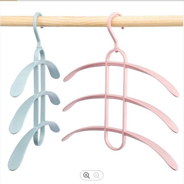 Buy 3 Layers Wide Shoulder Hangers Plastic Fish Bone Shape at wholesale prices