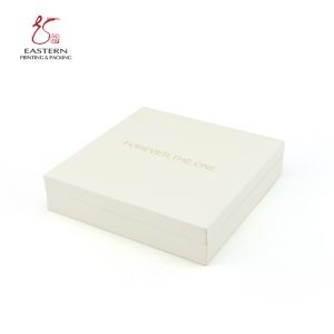 Elegant Pearl Necklace Custom Cardboard Jewelry Boxes With Velvet Lining