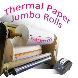 Good Whiteness Jumbo Thermal Paper Roll 6000mm / 12000m Regular Length
