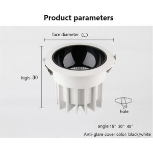 Lamp Beads Aluminum LED Ceiling Downlight 18W Power Consumption