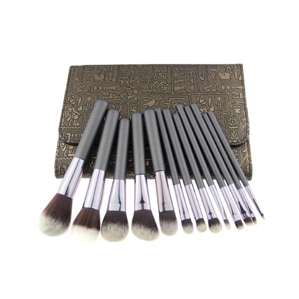 Nylon Hair Makeup Brush Makeup Brush Cylinder Multicolor with Shiny Aluminum Ferrule