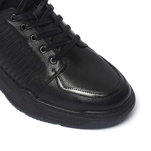 Mens Anti Odor Lace Up Black Leather Casual Boots