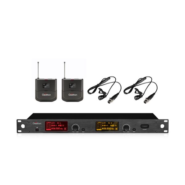 Buy 32 Preset Channels UHF Wireless Microphone Dual Lavalier Microphone System at wholesale prices