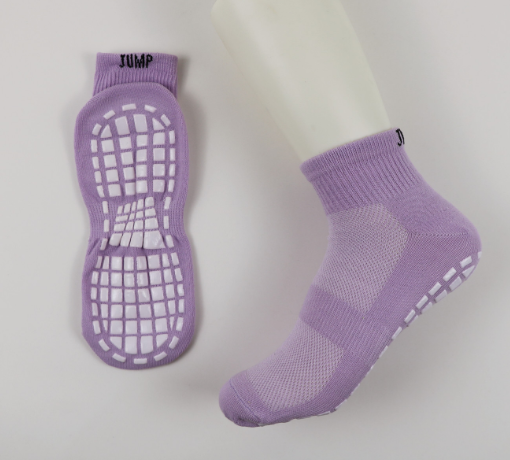 Colorful Polyester Kids Trampoline Sock , Safety Non-slip Socks for Playground Indoor