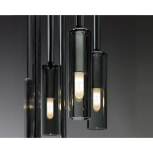 Adjustable Height Modern Brass Circular Chandelier with Oval Crystal Pendant