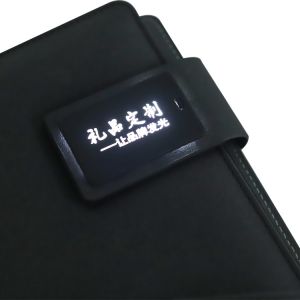 8000mAh Wireless Charging A5 Leather Power Bank Notebook With USB