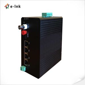 24VDC Industrial Ethernet Switch 4x100M Ethernet 1 Video 1 RS485 1 Gigabit Fiber