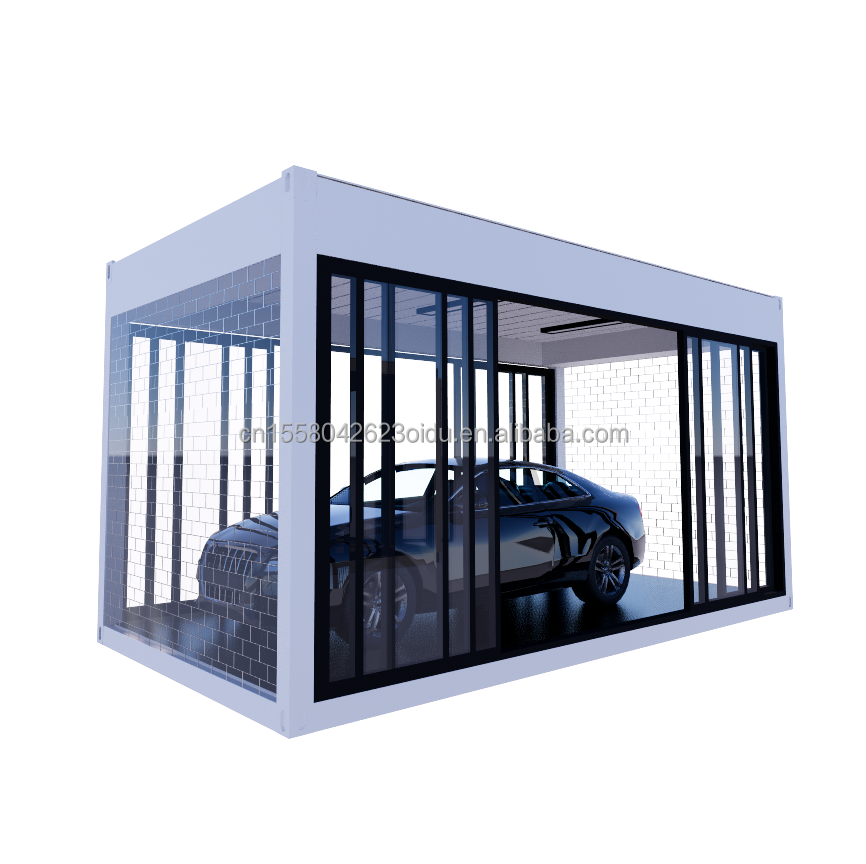 Crystal Glass Shop Design 20ft Mobile Prefabricated House with Galvanized Steel Bending 180g and Aluminum Alloy Windows
