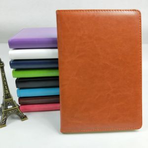 Leather Cover Material Folded Leaflet Binding Custom A5 PU Cover Note Book with