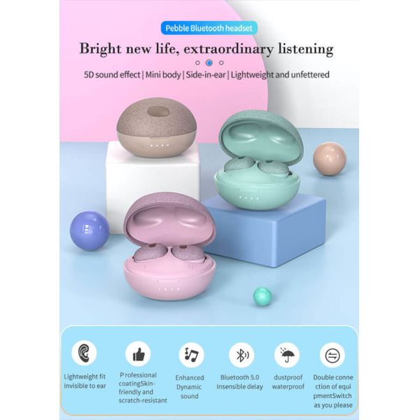 Macaron Color Mini IPX5 Wireless Bluetooth Earphones