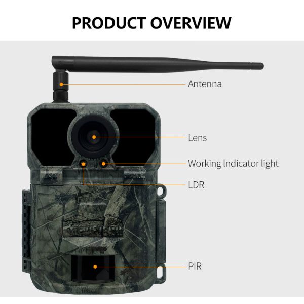 32MP 4G Trail Camera with Fast 0.2s Trigger Time and Photo/Video/Photo Video
