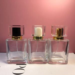 Square Transparent Perfume Spray Bottle Glass 30ml 50ML 500pcs