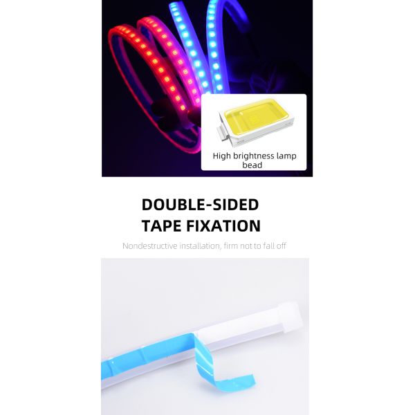 2pcs 12V Car LED Day Time Running Light Flexible Waterproof Strip Headlights DRL