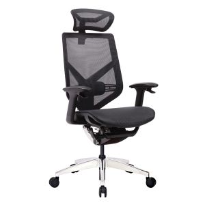3D Swivel High Back Mesh Office Chair​ Ergonomic Polished Aluminum