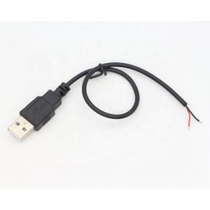 CUSTOM USB 2.0 A Male To Open Stripped Tinned Bare 2 Wire End Pigtail Power