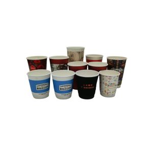 Restaurant Embossing Disposable Paper Cup Bowl With Lids Custom