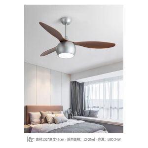Manufactory LED Ceiling Fan Lights factory - Gray Solid Wood Blade Ceiling Fan