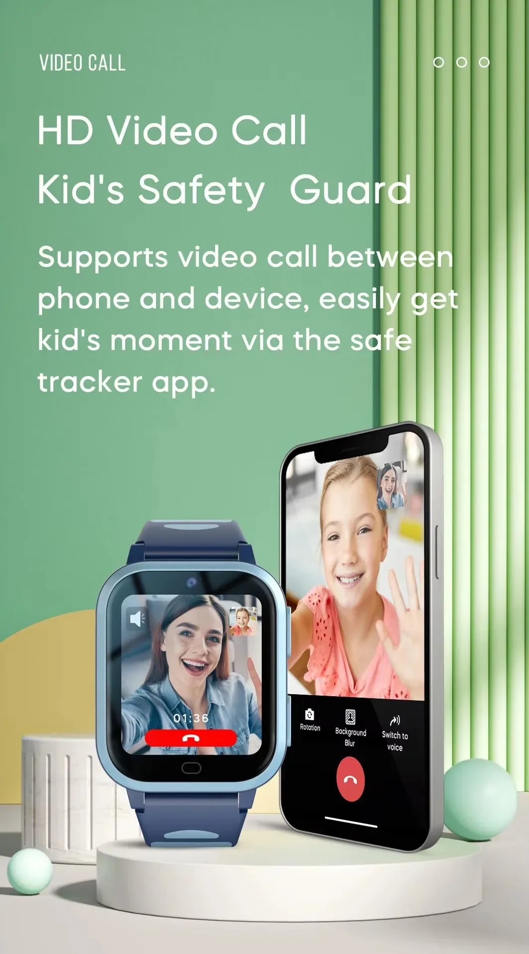 A73E 4G Kids Smart Watch 8GB Rom GPS Tracker Voice Video Call Camera SOS Children