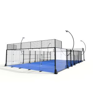 Wind Pressure Resistant Glass Ribbed Panel Tennis Court Ideal For Competition