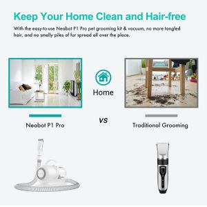 Powerful Electric White Pet Vacuum Cleaner for Dogs and Cats 5 in 1 Grooming Kit
