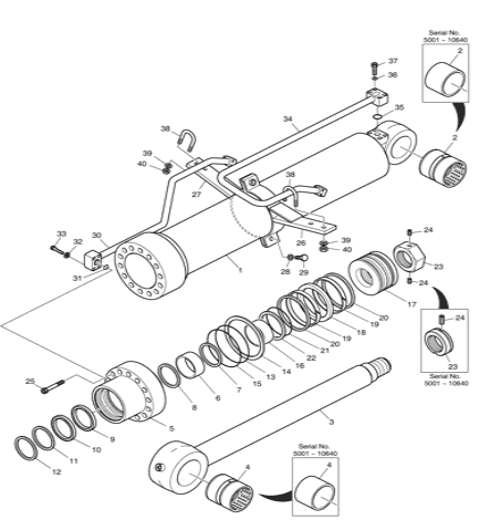 K9002003 Seal Kit Boom Cylinder For Doosan Excavator DX300LC DX480LC DX480LCA / DX500LCA DX520LC SOLAR 340/470/500LC-7