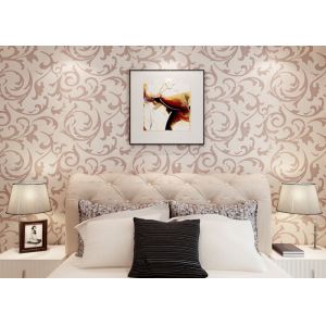 Elegant Non - woven Modern Removable Wallpaper / Leaf Pattern Wallpaper