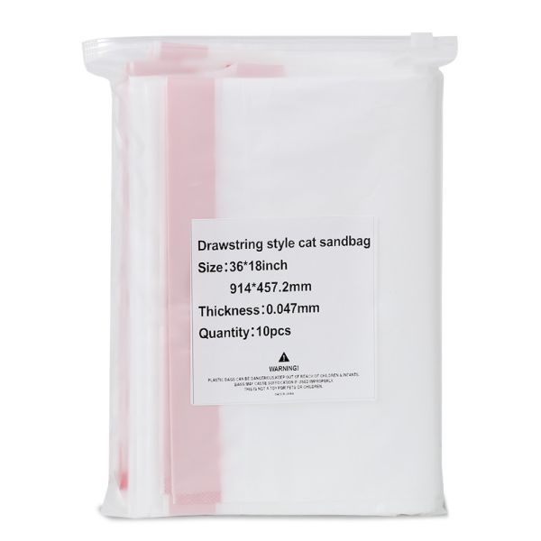 Cute Disposable Cat Litter Box Pan Liner Filter Refills Waste Flat Plastic Bag With Drawstring