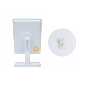 Adjustable Stand LED Cosmetic Mirror Black Casing Color With Cosmetic Organizer