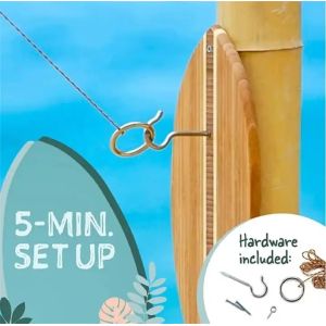 Mini Indoor Outdoor Hook and Ring Toss Game Hook Ring Game with Rope and Hooks