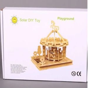 Desk Decor Wooden Educational Toy Wooden Playground Toys Solar Powered