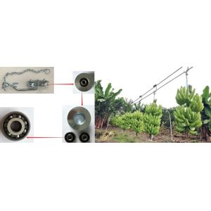 Iron Banana Cableway Roller Zinc Silver Banana Farm Trolley Roller Pulleys