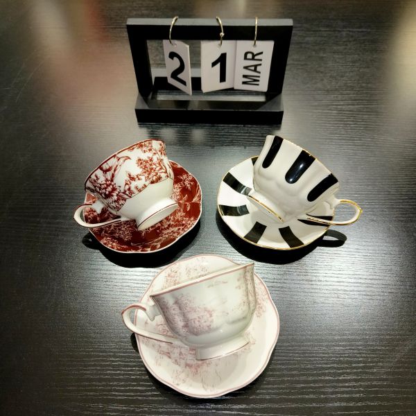 Mothers Day Cups Saucers Ceramic Drinkware Set With Plush Porcelain Cup And Saucer Plate