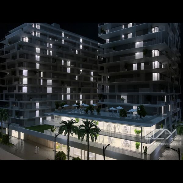 1:150 Scale Illuminated Architectural Model with Realistic Detail and Laser Cutting for BYMARO Morocco